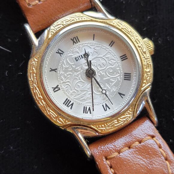 Vintage Gitano Quartz Watch Brown Braided Band Roman Dial Retro Gift for Her - Picture 9 of 10